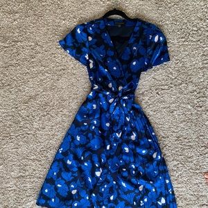 Banana Republic wrap dress in blue floral, XS